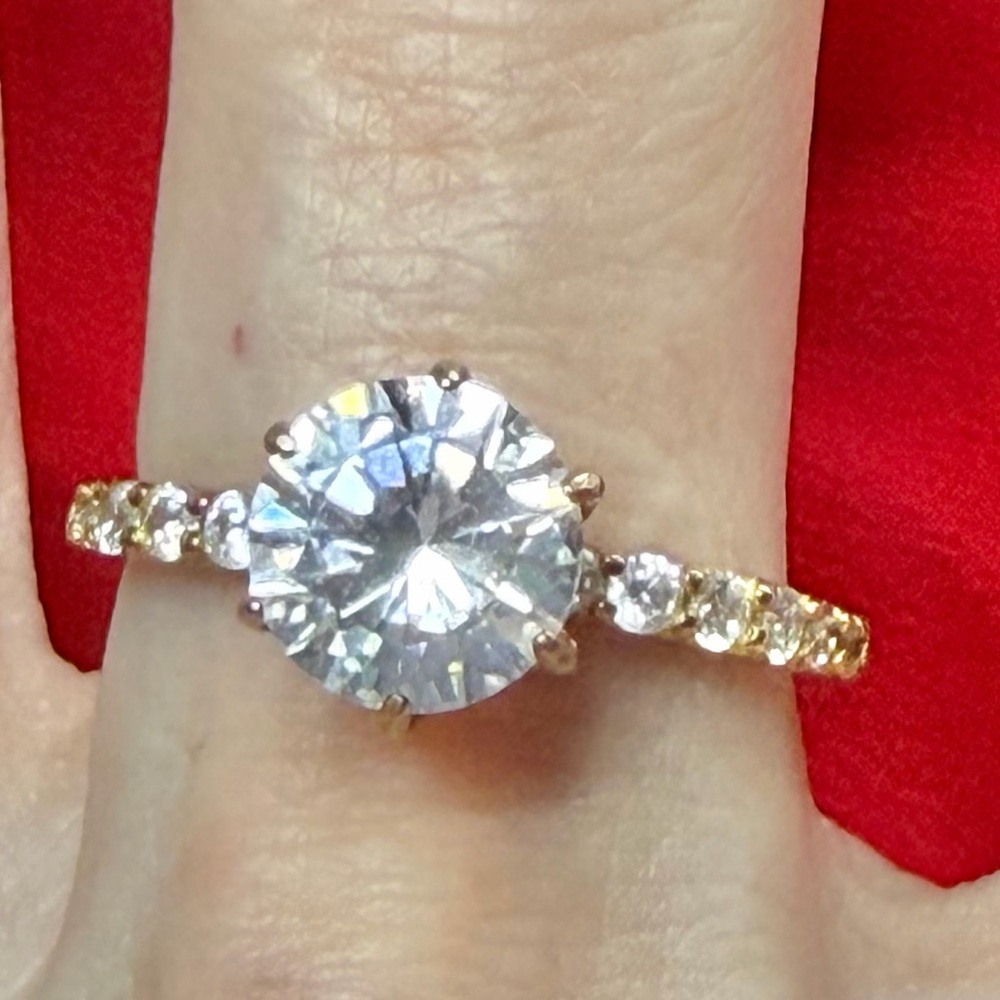 Sterling silver and CZ engagement style ring size 8